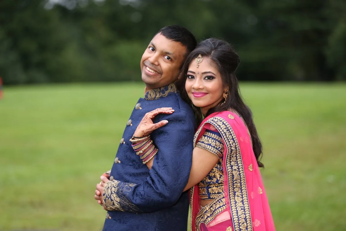 Tamil bride and groom during a traditional wedding ceremony